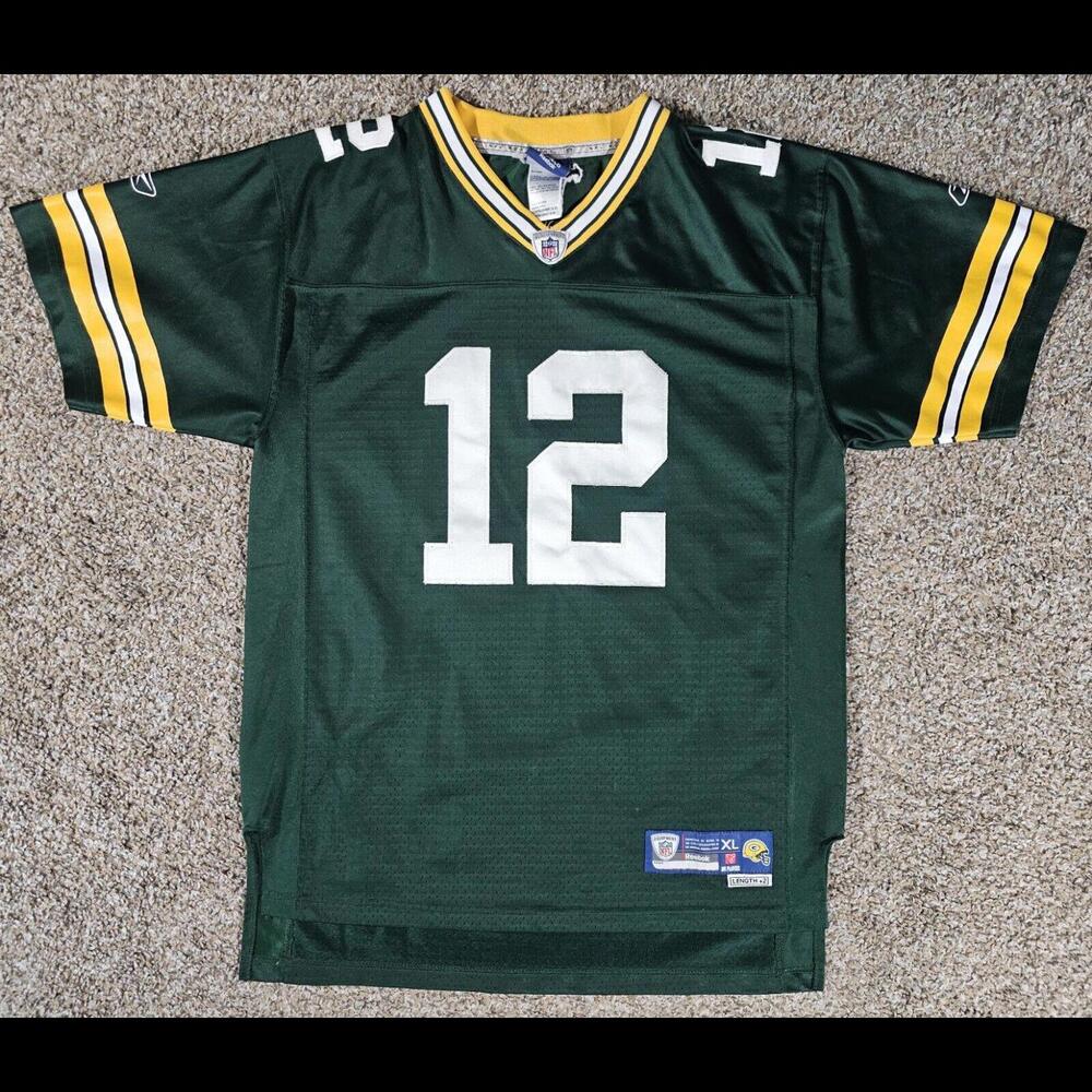 Reebok On Field NFL Jersey Boys XLT Packers Aaron Rodgers 12